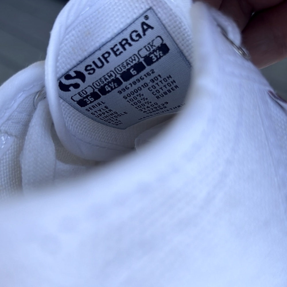 SUPERGA Cotu In White Lace Up Sneaker Size 36 - Picture 12 of 16